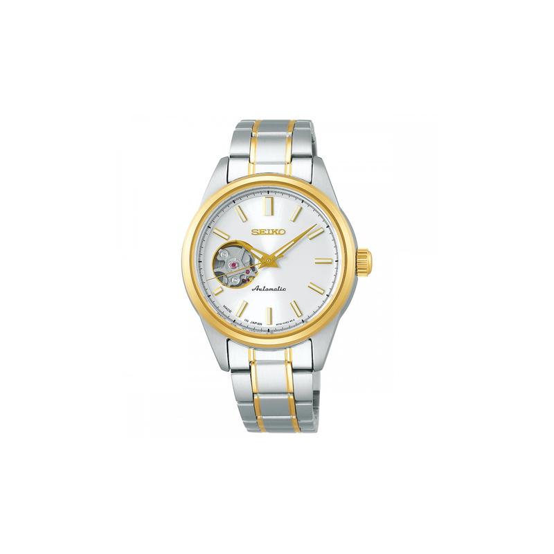 

SEIKO SELECTION series 100 meters waterproof Automatic gold-plated Steel Strap women s watch silver dial SSDE008
