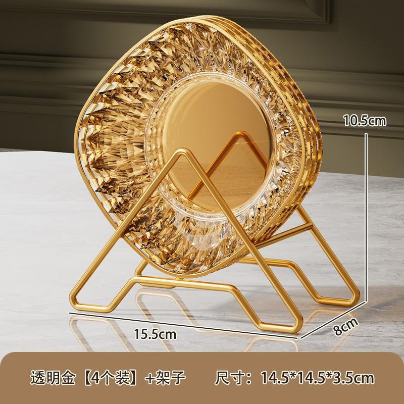 High-End Spitting Bone Plate, Household Dining Table, Garbage Plate, Plastic Snack Inventory, Dried Fruit Plate 6-Inch Square Plate