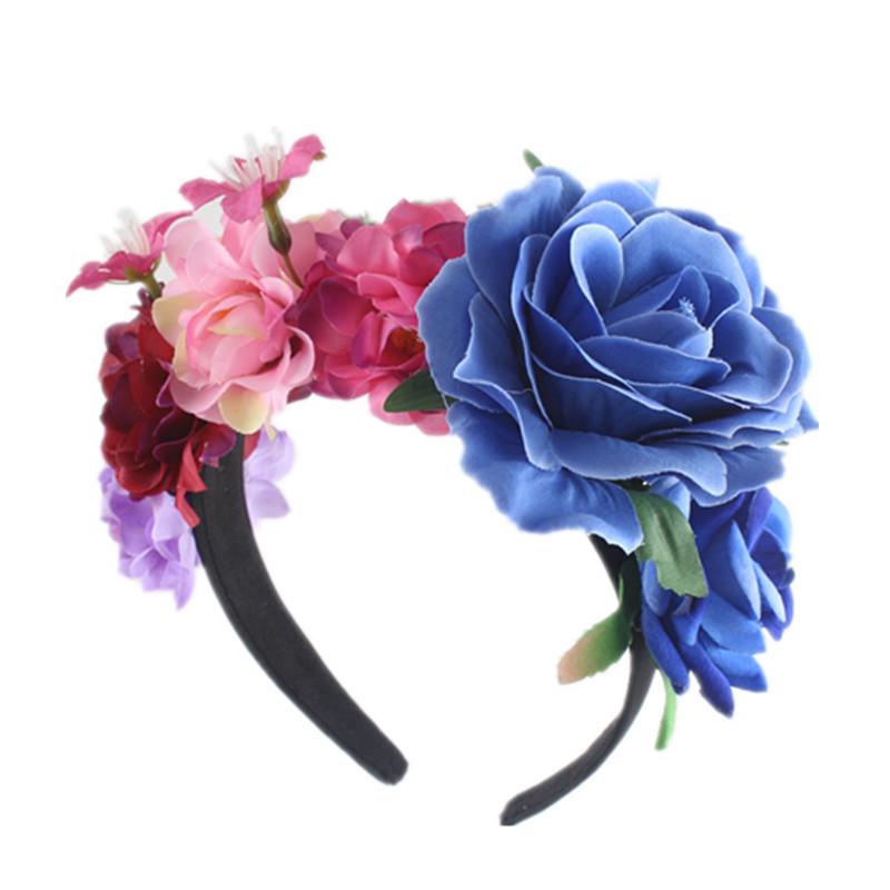 

Cross-border Christmas Rose Flower Headband: European & American Bridal Holiday Accessory королівський синій колір
