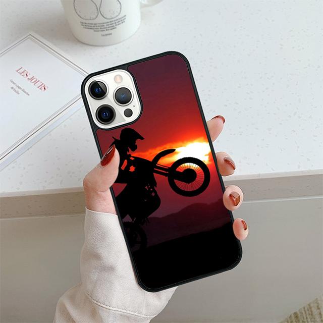 Moto Cross Motorcycle Sports Phone Case For iPhone 17 Air 13 12 Cover For Apple 14 15 16 Pro Max Plus