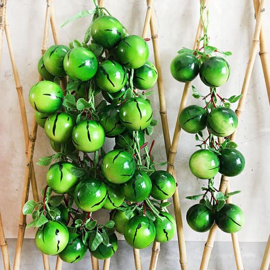 4Pcs Artificial Fruit Vegetable Garland Wall Hanging Fake Banana Strawberry Pumpkin Tomato Cucumber Chili String Farmhouse Kitchen Decoration