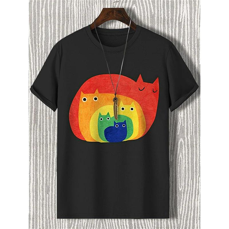 Funny Men Casual Animal T-shirt Street Trend Harajuku Short Sleeve Round Neck T Shirts Humour Animals Graphic Summer Men's Tee