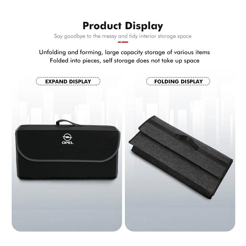 Auto Kofferraum Organizer Tasche Faltbar Weiches Filz Aufbewahrungstasche Box Für Opel Astra H G J Insignia Corsa Zafira Meriva Mokka