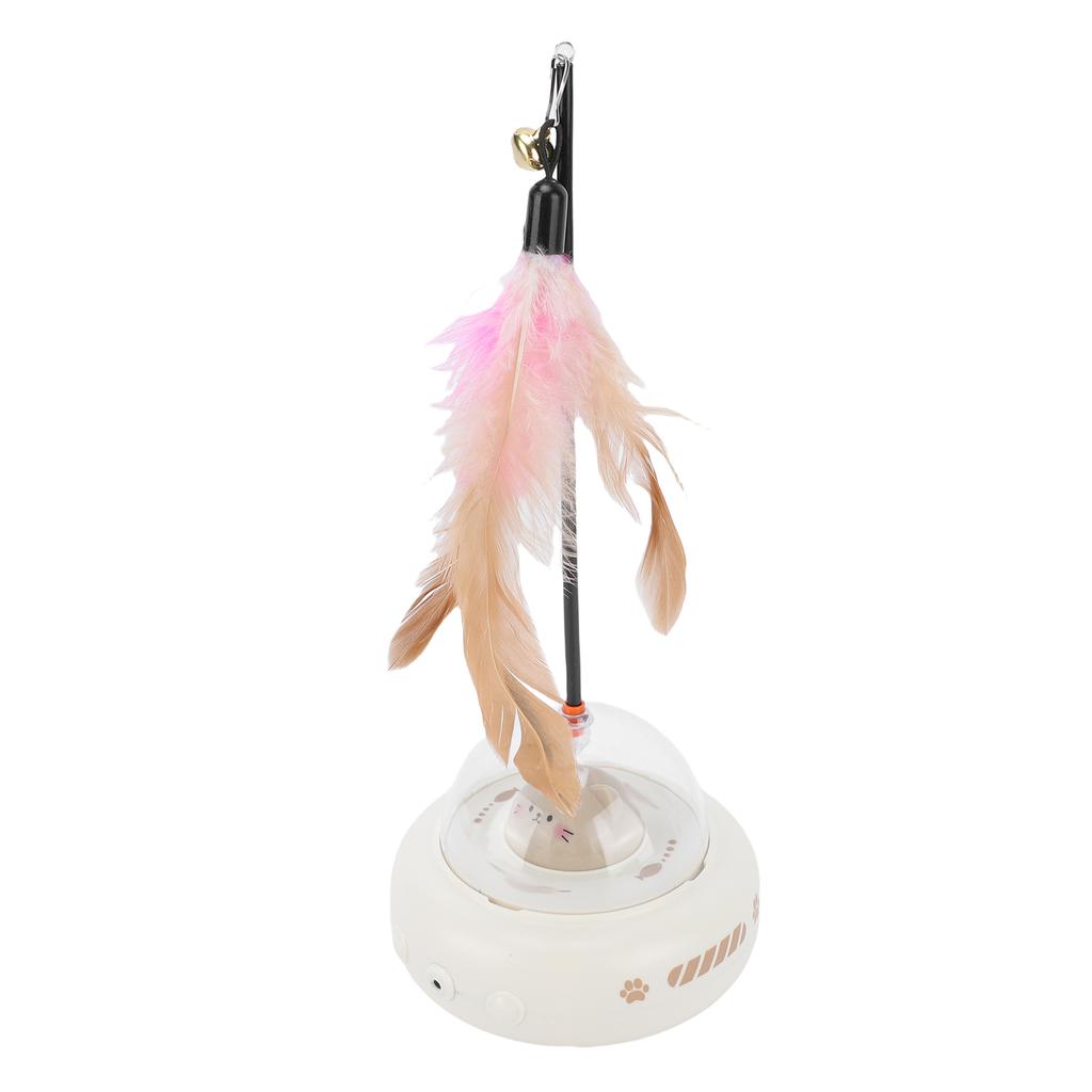 Electric Feather Cat Toy Automatic Rotating Interactive Feather Toy Electric Cat Teaser Stick