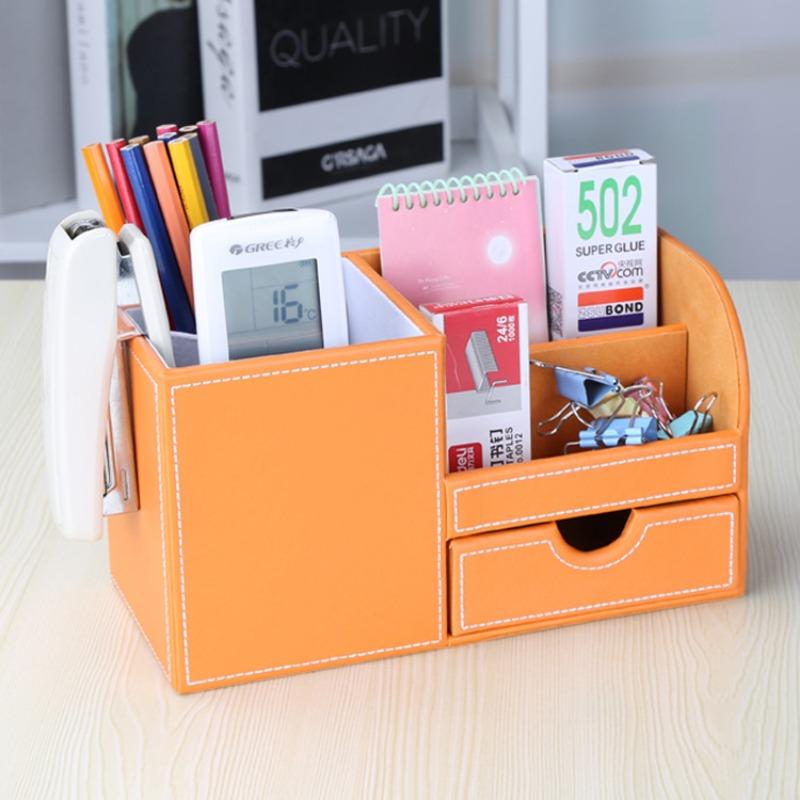 Double Desktop Pen Holder Stationery Holder Pencil Cosmetics Organizer for Desk Office School Storage Case Accessories