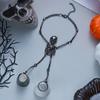 Halloween Gothic Exaggerated Skull Skeleton Bracelets for Women Men Creative Punk Skull Ring Hand Bracelets Charms Jewelry