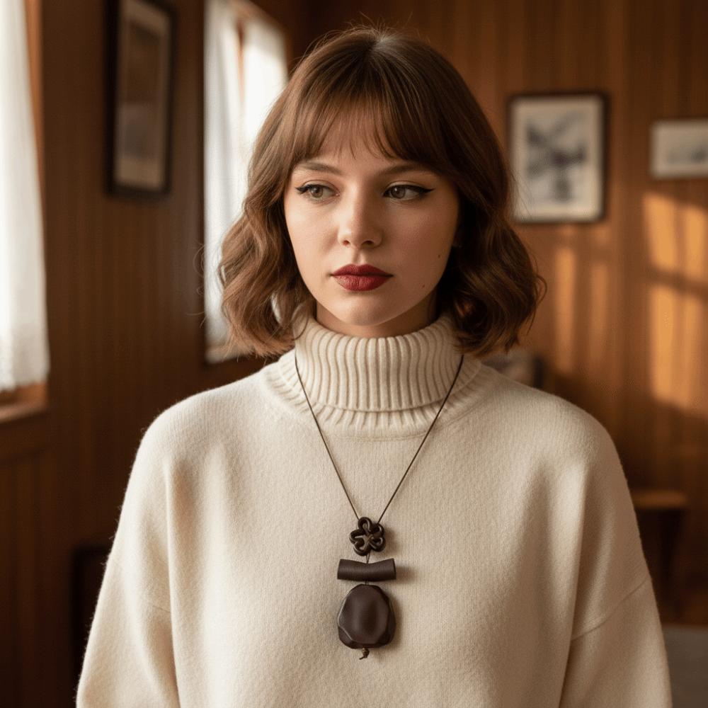 Nischen Design Lange Pulloverkette Boho Retro Halsaccessoire Neuer Kleidung Anhänger Damen Accessoires