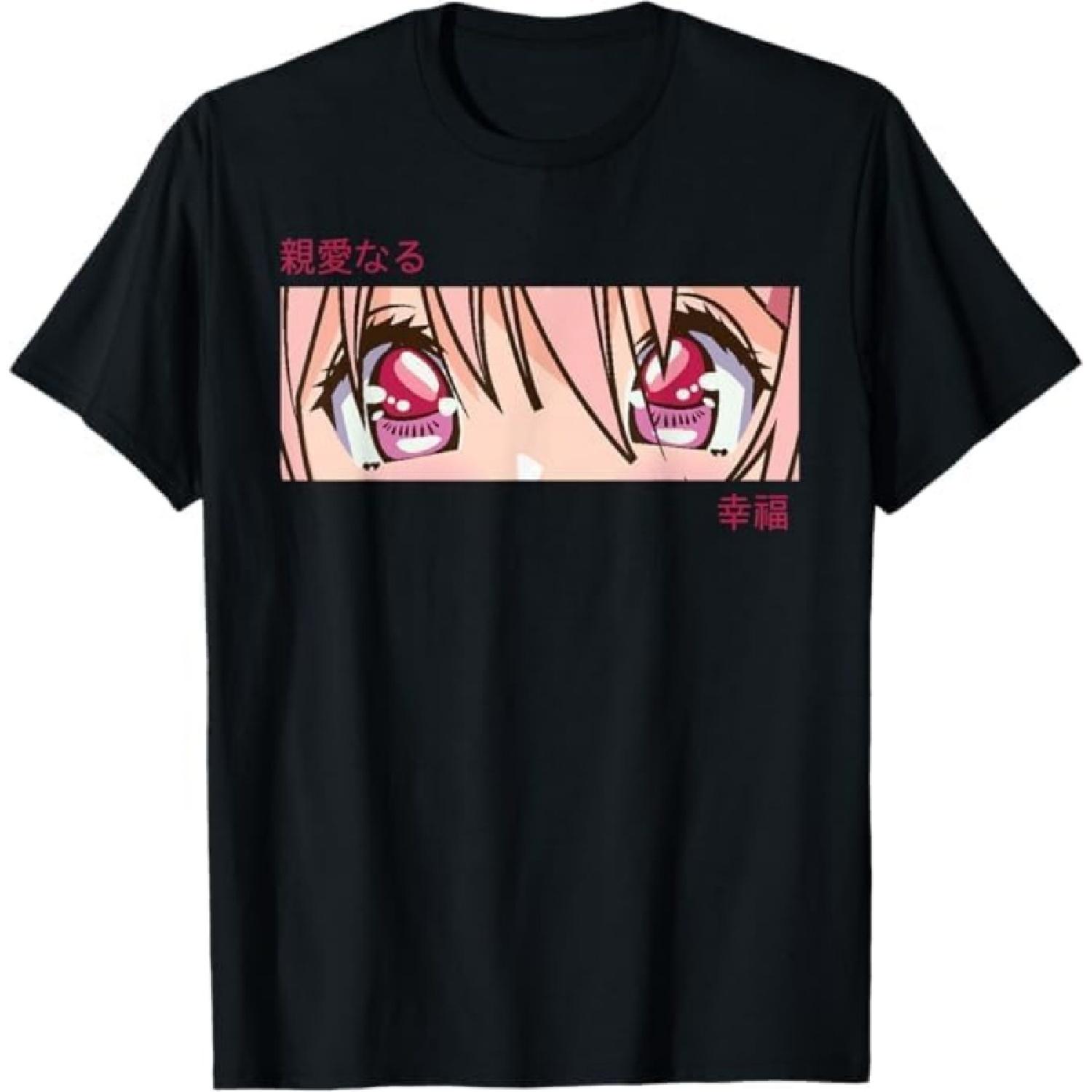 Anime Girl Eyes - Japan Culture Art - Japanese Aesthetic T-Shirt TiuH Mens Womens Tank Top Sweatshirt Hoodie Longsleeve 911 Black S