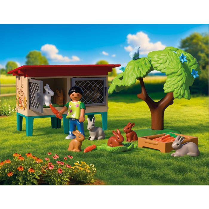 PLAYMOBIL 72170 Clapier à lapins et accessoires, Country la ferme, 35 pièces, dès 4 ans