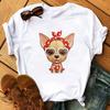 Maycaur Funny Cute Corgi Dog Printed TShirt Harajuku 90s Kawaii Women Short Sleeves T Shirts Tops Graphic Tees Female Tshirt