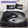 Tai Chi Animals Pattern Bedding uilt Set uilt Cover Pillowcase Home Decoration Birthday Gift (1 * duvet cover + 2 * pillowcase  without core)105