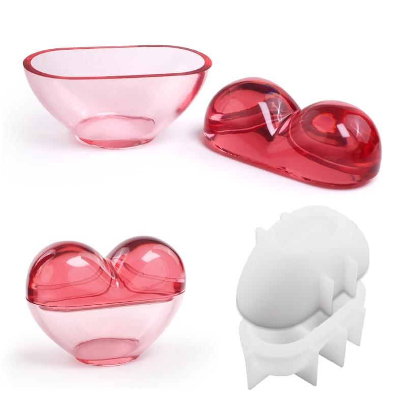 Practical Silicone Mould Home Decoration for Heart Shaped Keepsakes Box and Candle Holders Special for Gifts Making