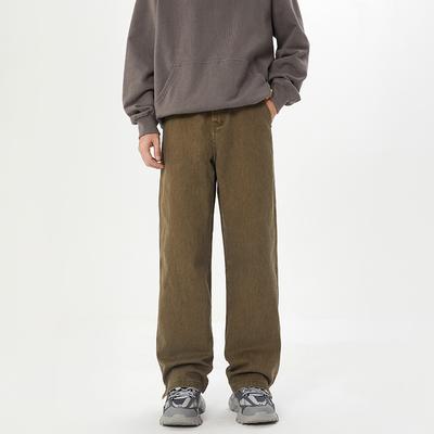 Slit-up Jeans for Men's Autumn New Versatile Straight Pants