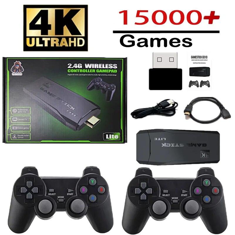 

M8 4K HD 64G для 2,4G двойной беспроводной контроллер Встроенный 30000 игр Ретро игровая консоль Беспроводной контроллер Игровая консоль