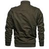 Men's Black Military-Style Cotton Jacket, Plus Velvet, Large Size, Autumn/Winter Trendy Outerwear