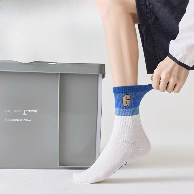 Calzini da corsa estivi in puro cotone sottile anti-odore a rete, a metà polpaccio, per adolescenti e studenti, una tendenza nello sport