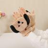 Dog Cartoon Plush Mittens Thickened Flip Cover Plush Gloves All-Match Half Finger Gloves  Winter