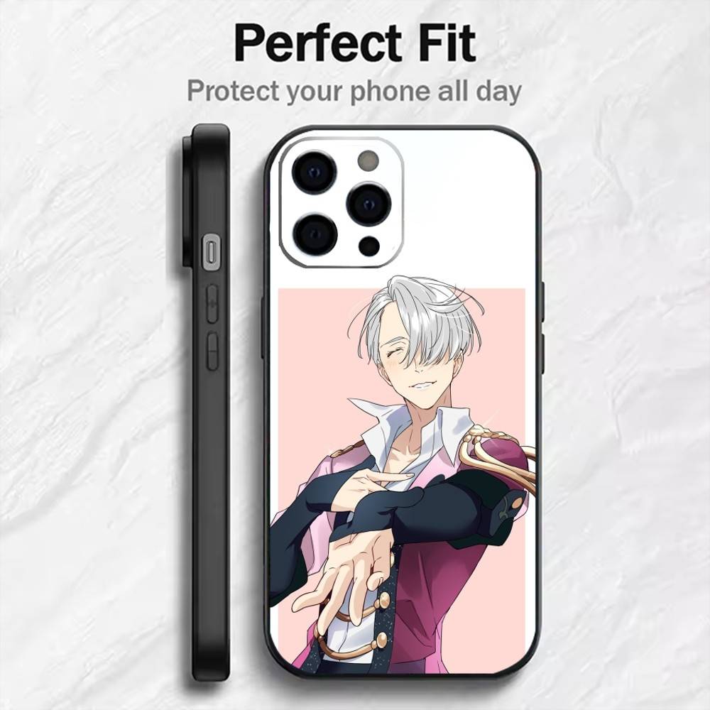 Y-Yuri On Ice Anime Printed  Phone Case For iPhone17,16,15,14,13,12 Plus,Max Soft Silicone Black Cover