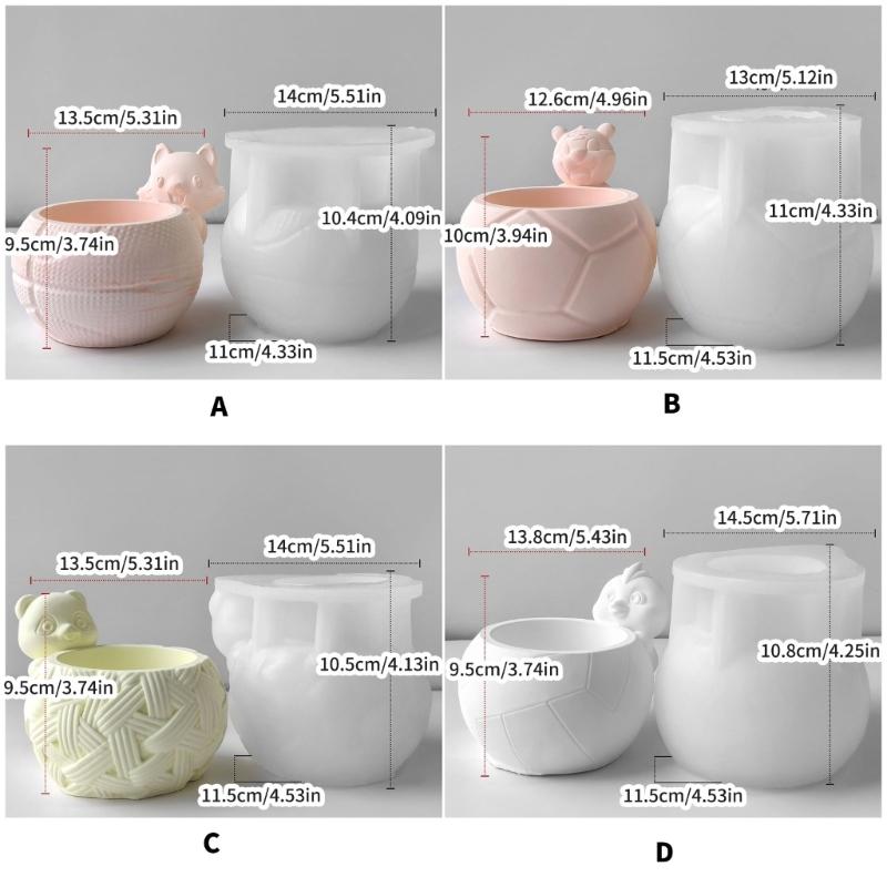 Silicone Mould for Animal Shaped Flower Pot Craft Cement Planter Making