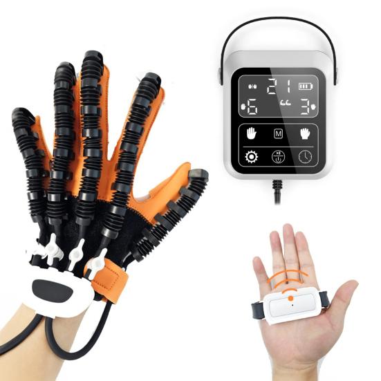 Smart Rehabilitation Robot Glove for Stroke And Hemiplegia 5-Finger Hand Therapy Trainer with LED Display Mirror Training Stroke Glove