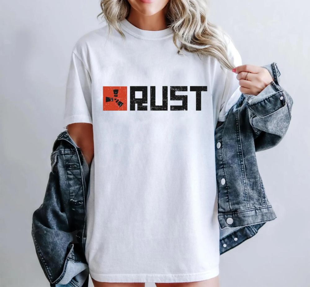 Rost Videospiel T-Shirt Unisex Abgenutztes Logo Survival Kleidung T-Shirt Kleidung Grafik Kurzarmshirt Unisex Damen Ganzjahres
