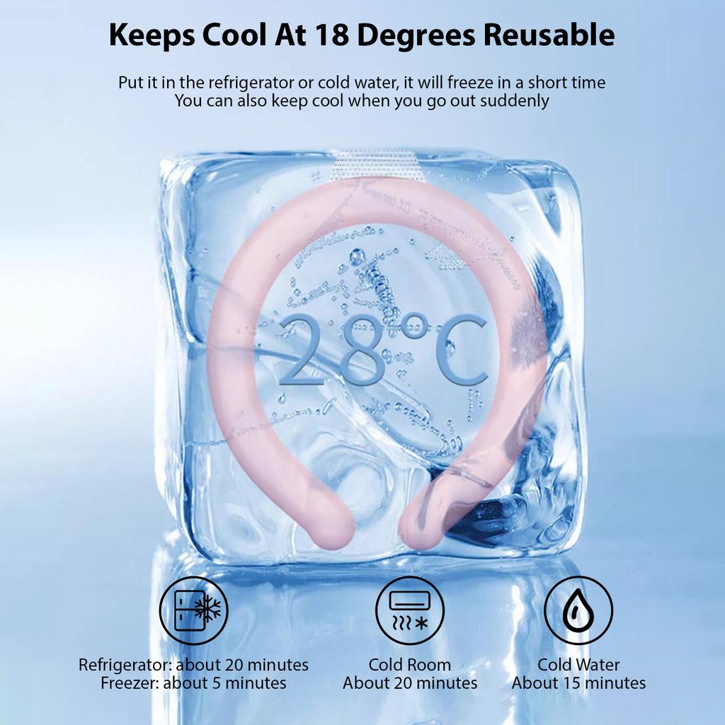 Neck Cooling Tube Outdoor Neck Cooler Summer Reusable Wearable Ice Rings Ice Cooling Rings for Hot Weather Outdoors Sports