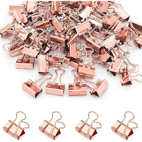 50 Pack Small White Binder Clips 3/4 Inch (19 Mm), Colored Little Paper Clamps, Tiny Mini Paper Clips for Office Home School Business 0.75"