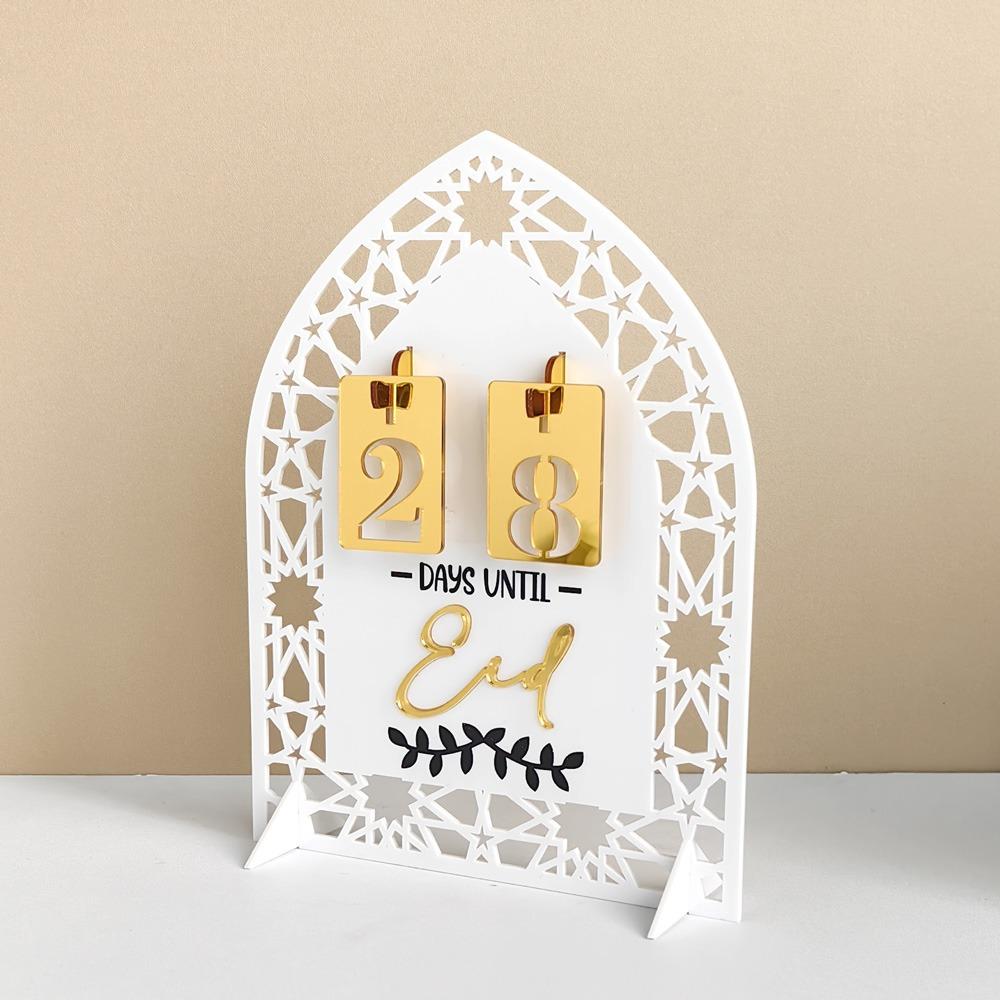Acrylic Ramadan Countdown Calendar Mirror Surface Eid Mubarak Decoration  Eid Al-Fitr