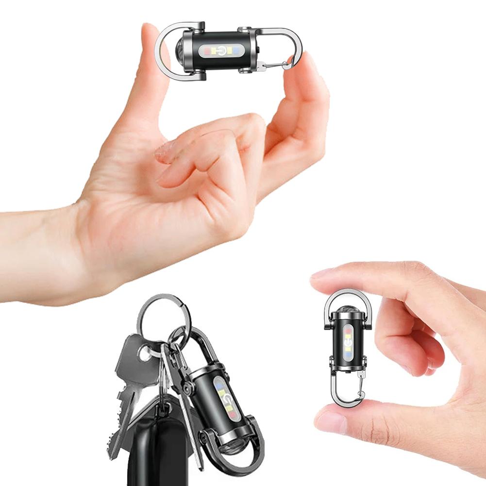 USB Rechargeable Led Flashlight COB LED Keychain Flashlight Multifunctional Torch Super Powerful Flashlights for Outdoor Camping