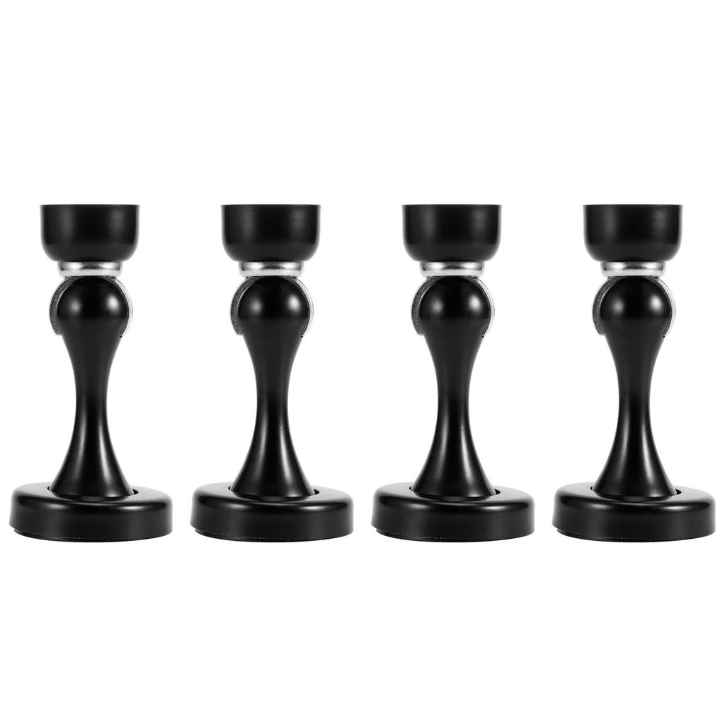 4er Set Edelstahl Magnetischer Türstopper Boden Wand Saug Türstopper (Schwarz Verdickt)