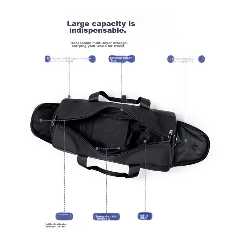 POLO Handheld Travel Bag, Large Capacity, Lightweight Luggage Bag, Men's Sports Fitness Bag, Short-Distance Business Trip Luggage Bag
