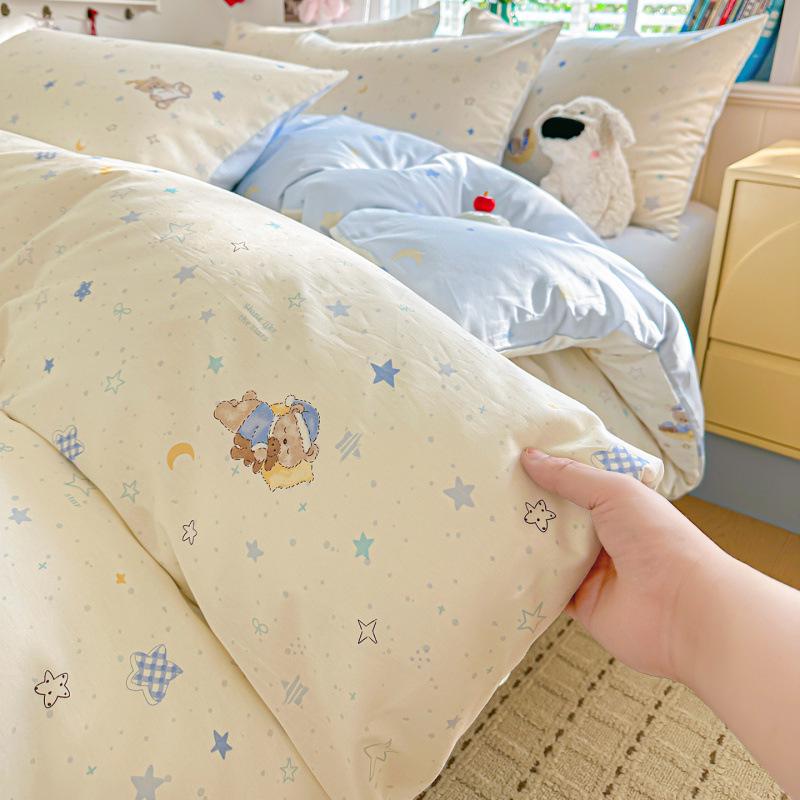 Pure Cotton Fresh Style Four-Piece Bedding Set for Spring/Summer - 2026 Edition (Fits 1.8m Beds)