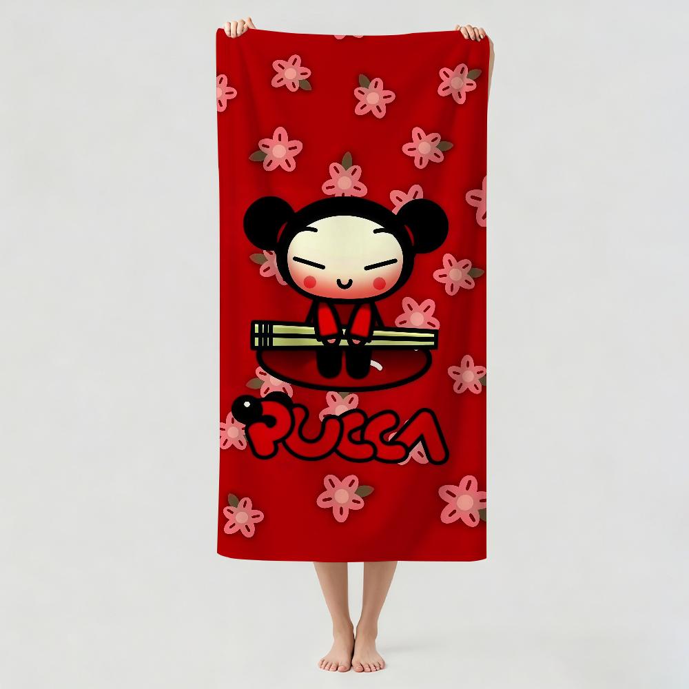 Cartoon G-Garu P-Pucca Towel Drying Bath Towel Applicable To Light Swimming Camping Yoga Beach Out