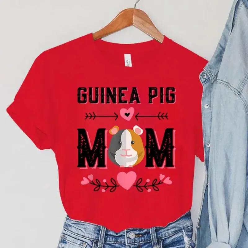 

Футболки с изображением морской свинки и мамы, женская летняя одежда, топы с домашними животными, морскими свинками, повседневные модные футболки с рисунком цветка, винтажные женские футболки 8XL
