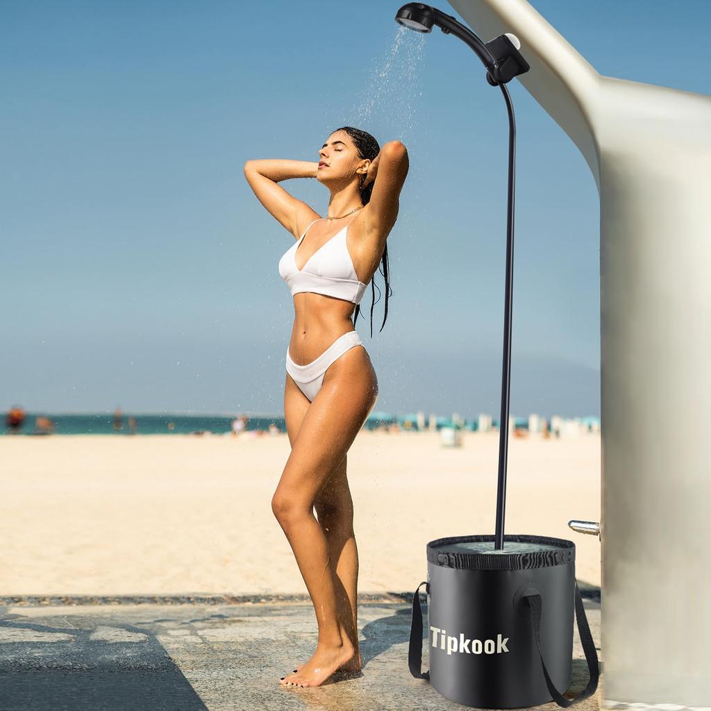 Tipkook Folding Bucket [Large Capacity - 20L], Foldable, Portable, Self-Standing, Durable, Multifunctional, Compact, Portable with Handle, Perfect