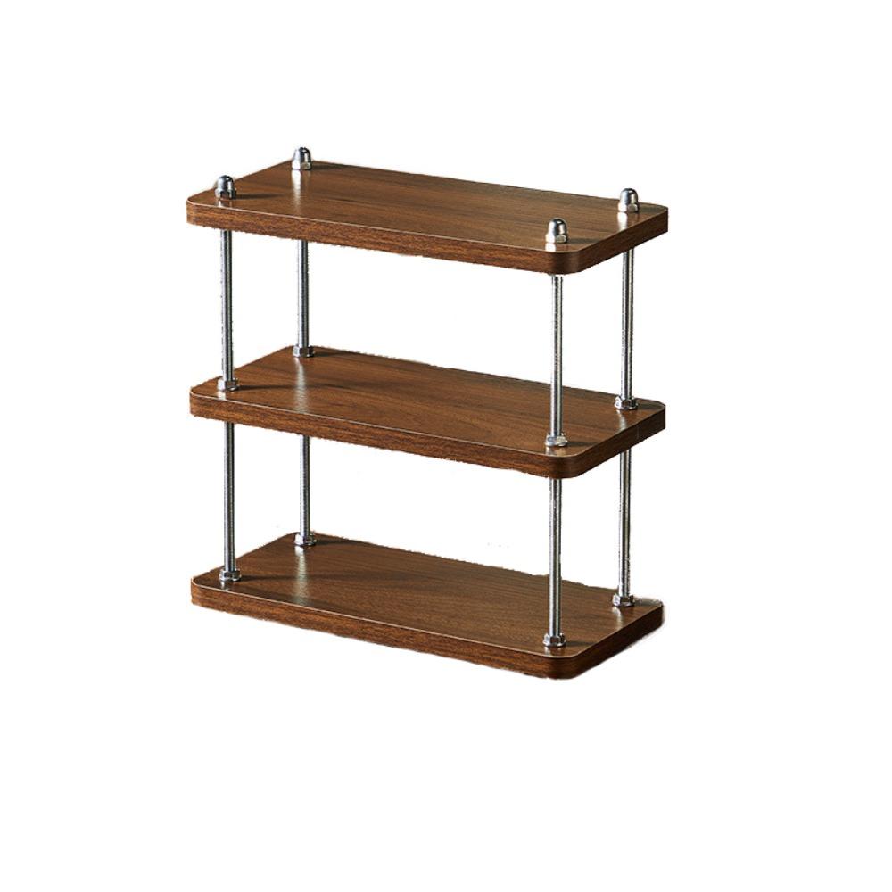 

Thickened Cup Storage Rack 3-Tier Desktop Storage Rack Multifunctional Small Bookshelf Living Room S коричневый