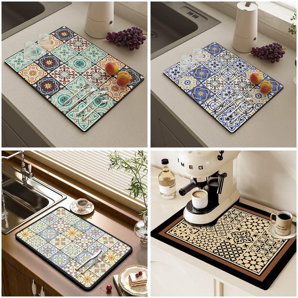Absorbent Desk Drain Pad Heat Resistant Counter Top Mats New Kitchen Placemat  Kitchen