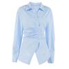 French Temperament Lapel White Shirt Women's 1116 Spring Professional Waist Inner Long-sleeved Women's Shirt Women's Clothing