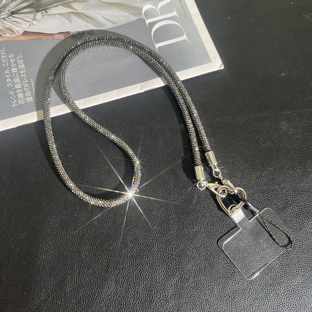Glitter Crystal Rhinestone Phone Lanyard Bright Bling Bling Phone Case Chain Straps Phone Anti-lost Rope Phone Accessories