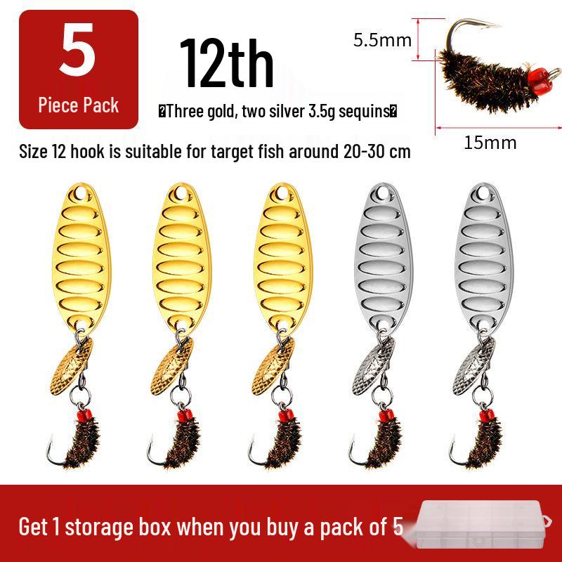 Modified Fly Fishing Hooks: Flat Vibration Spinner, Dragon Scale Micro Lures for Mandarin Fish & Crucian Carp