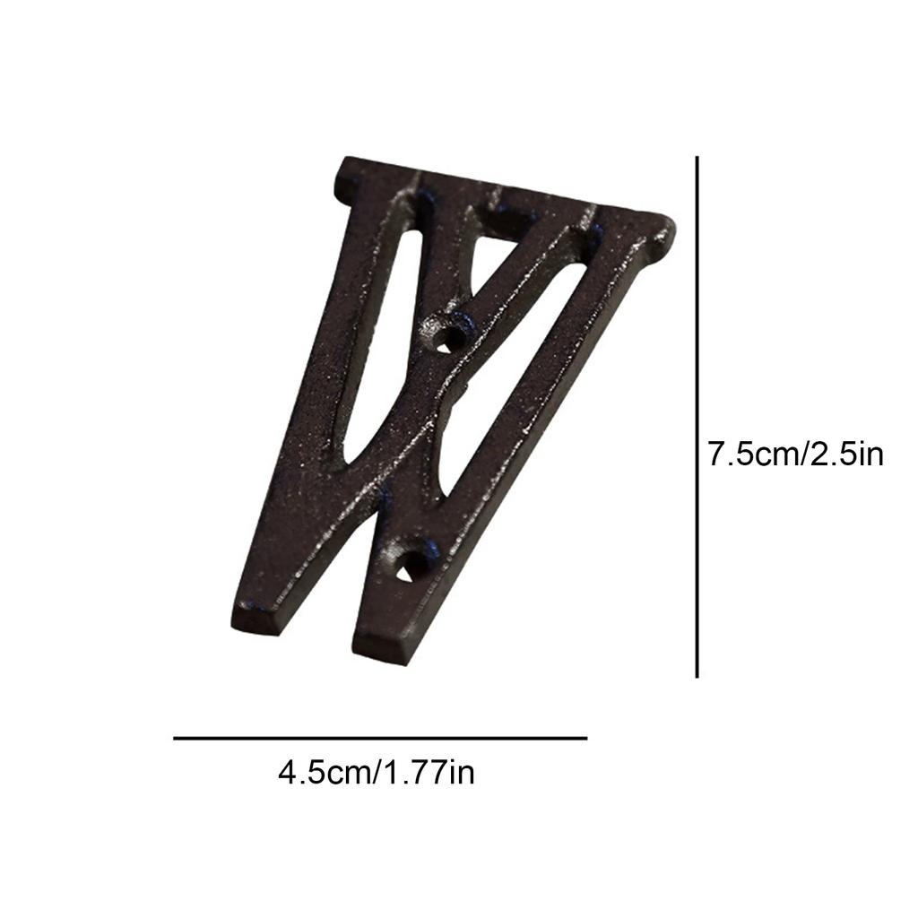 0 to 9, A to Z Metal Letters Numbers Cast Iron Decoration House Sign Doorplate DIY Cafe Wall House Door Address Alphabet Number