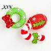 Pet Training Play Supplies Christmas Dog Squeaky Chew Toys, Teeth Cleaning Interactive Holiday Themed Durable Toys for Aggressive Chewers Balls