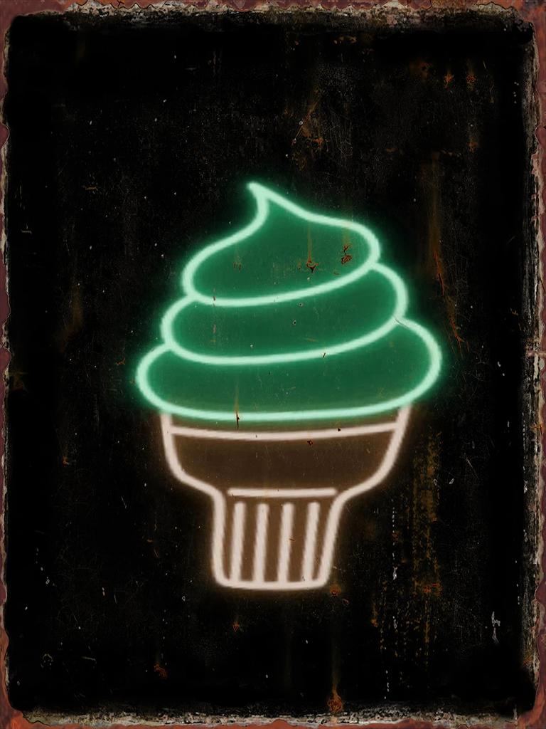 Neon Ice Cream Metal Tin Sign Restaurant Bar Coffee Shop Summer Time Wall Decor Painting Plaque Home Kitchen Decoration Poste