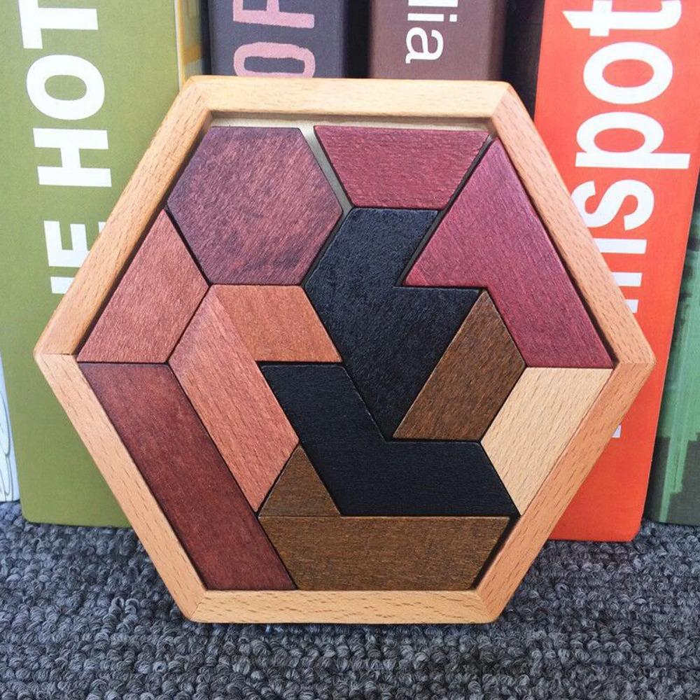 Montessori Tangram Intelligence Toy Safe Educational Toys IQ Games Puzzle  Kids Adults