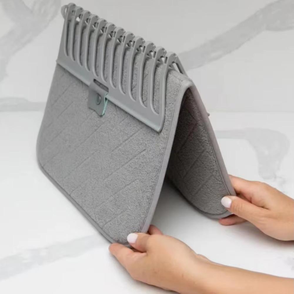 Faltbares Regal Abtropfmatte Saugfähig Geschirr Aufbewahrungsregal Langlebige Platzmatte Kochgeschirr