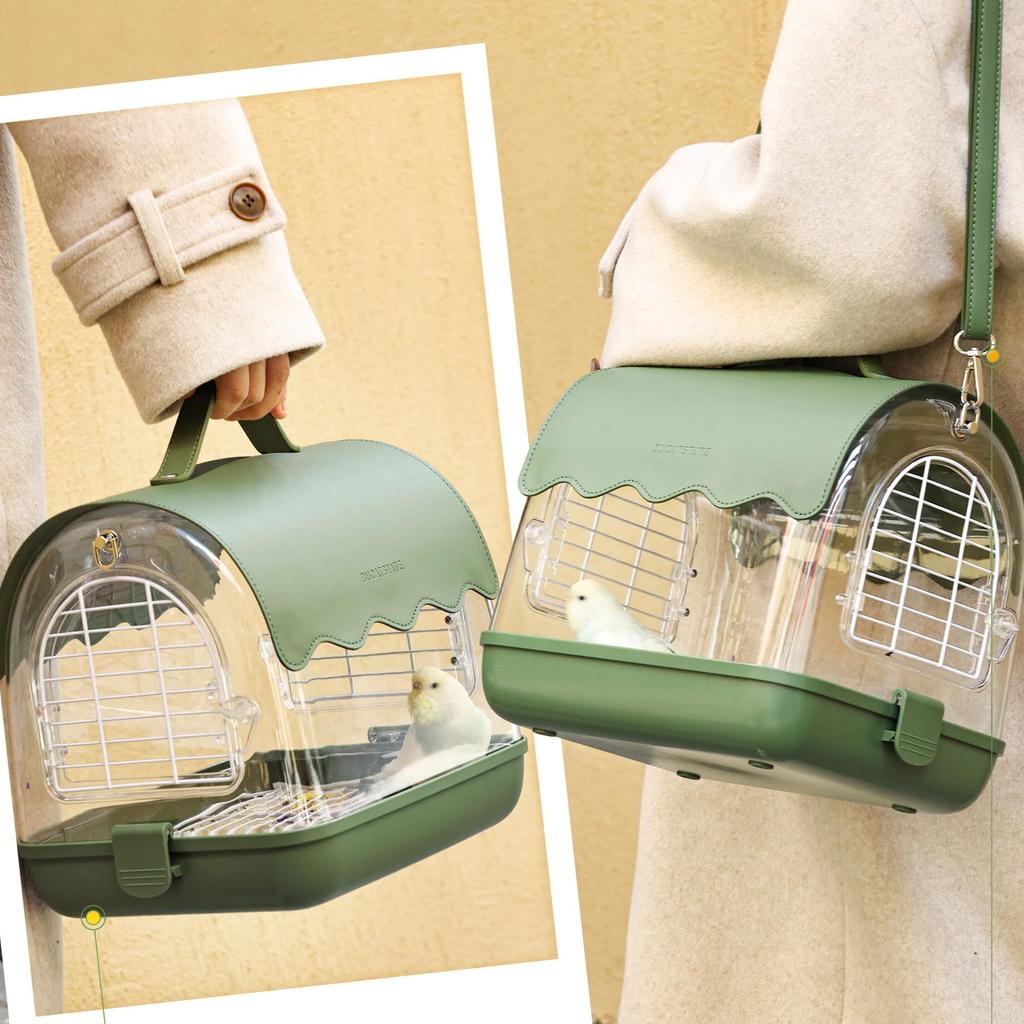 BUCATSTATE Reisekäfig, Vogelkäfig, Vogelkäfig, Tragbar, Belüftet, Transparenter Schirm, Stilvoll, Handtasche/Umhängetasche, 2-Wege-Typ, für Kleintiere su