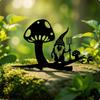 Metal Silhouette Flat Cutout Garden Decor Openwork Tree Stake for Homeowners, Gardeners, Yard,