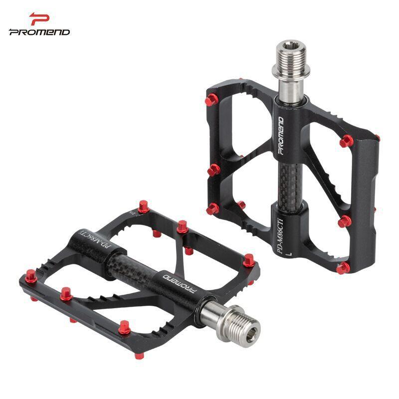PROMEND Titanium Axle Carbon Tube Bike Pedals 86T 3 Bearings Mountain Road Bikes
