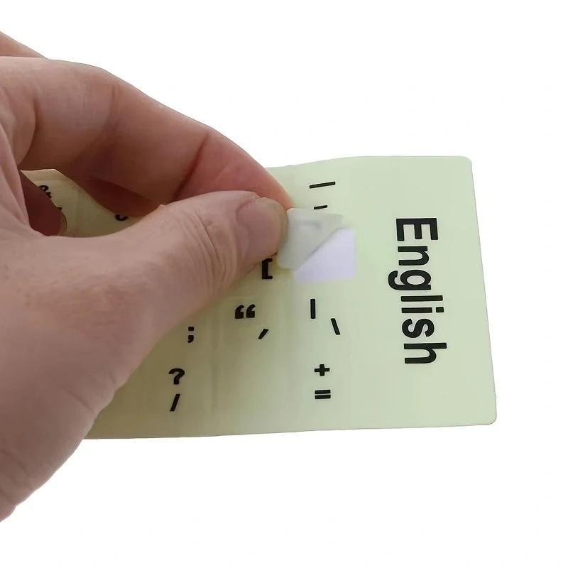 English Luminous Keyboard Stickers Letter Alphabet Layout Sticker For Laptop Desktop PC