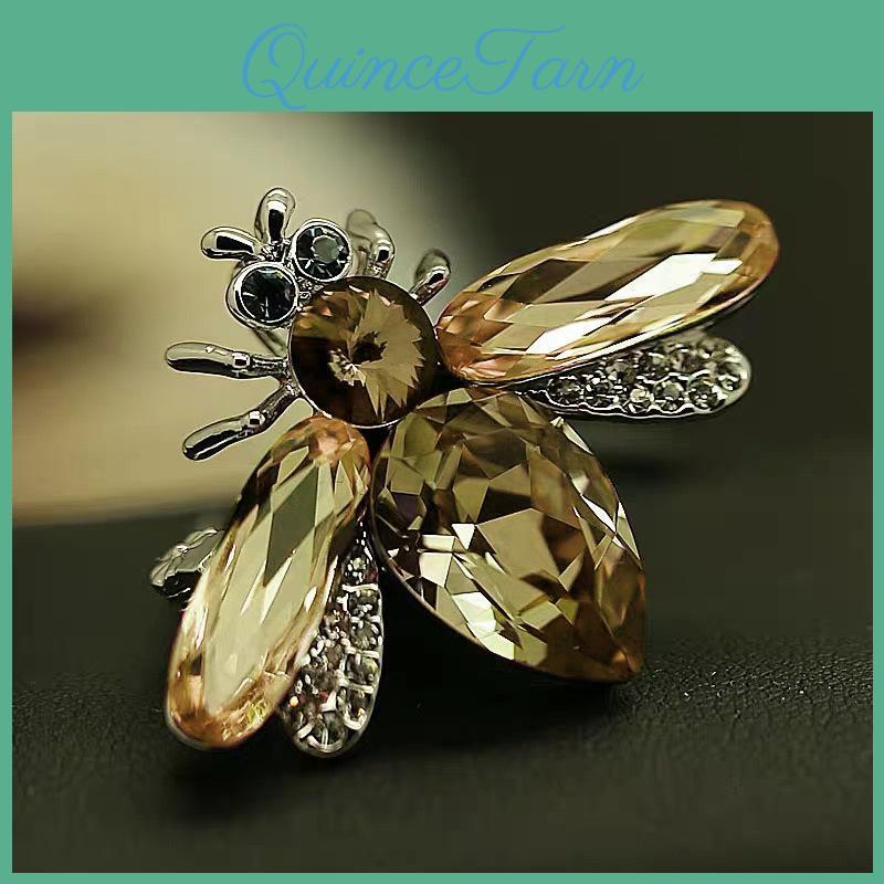 Brooches Cute Big Bee Champagne Delicate Insect Brooch For Women Pins Party Jewelry Gifts